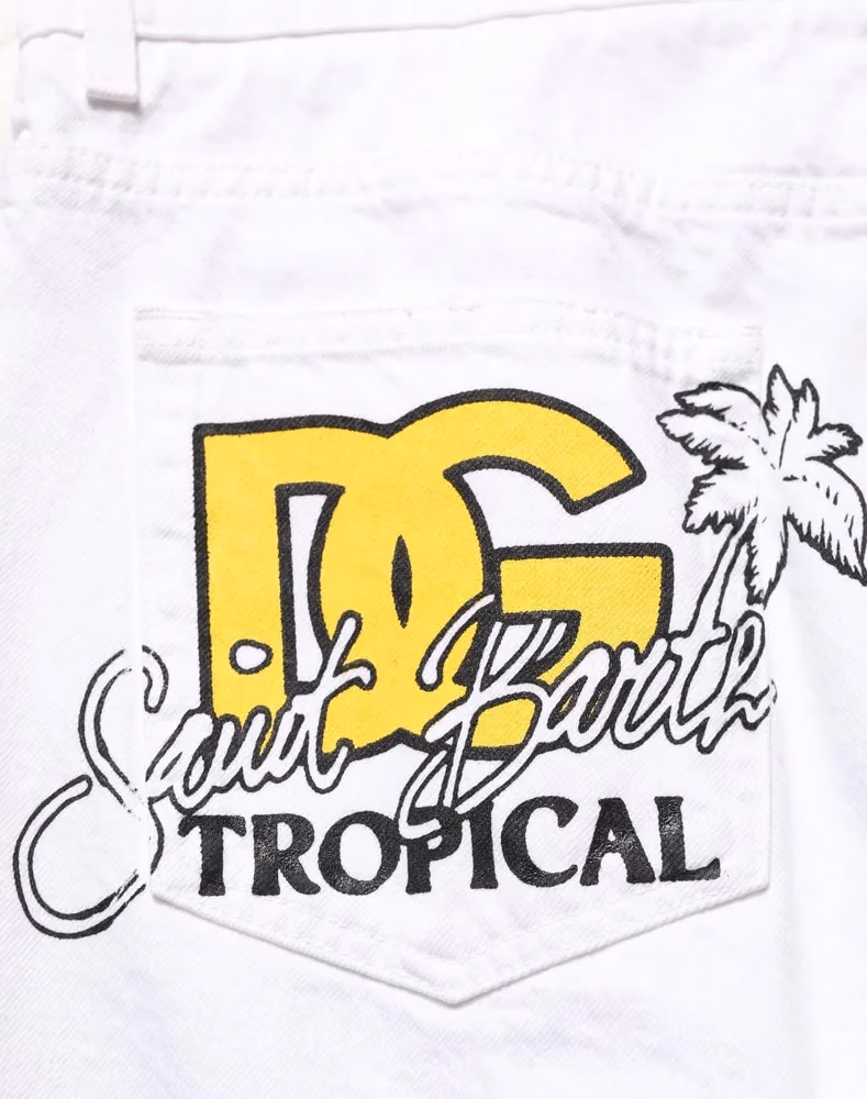 Dolce & Gabbana White Cotton Ripped Slim Fit Men Denim Jeans