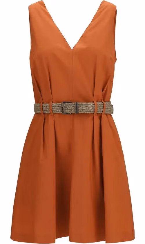 Brunello Cucinelli Orange Cotton Casual Dress