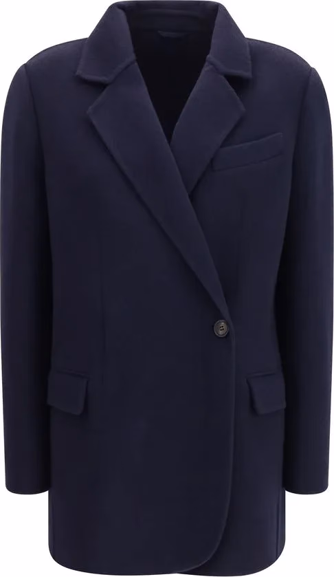 Brunello Cucinelli Blue Wool Oves Aries Full-Length Jacket