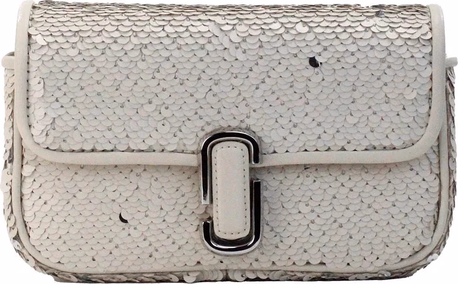 Marc Jacobs Marc Jacobs The Mini J Marc Shoulder Bag Cream Sequined Crossbody Bag