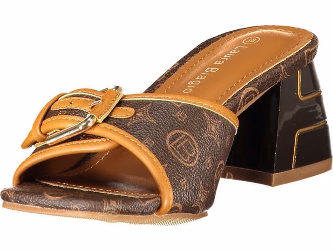 Laura Biagiotti Brown Polyurethane Women Sandal