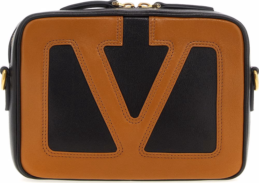 Valentino Garavani Brown Lamb Leather Crossbody Bag