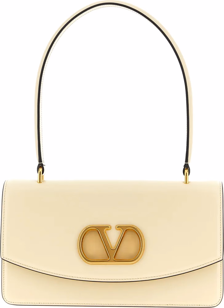 Valentino Garavani White Calfskin Shoulder Bag