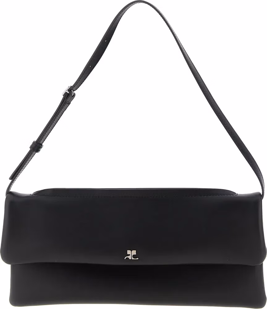 Courrèges Black Cowhide Clutch Bag