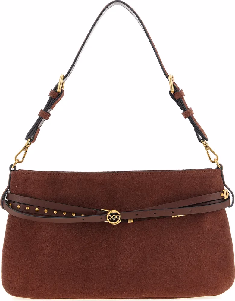 PINKO Bordeaux Cowhide Shoulder Bag