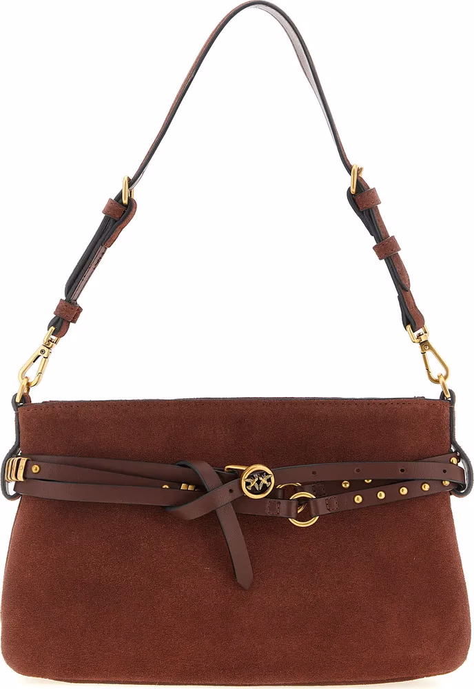 PINKO Bordeaux Lamb Leather Shoulder Bag