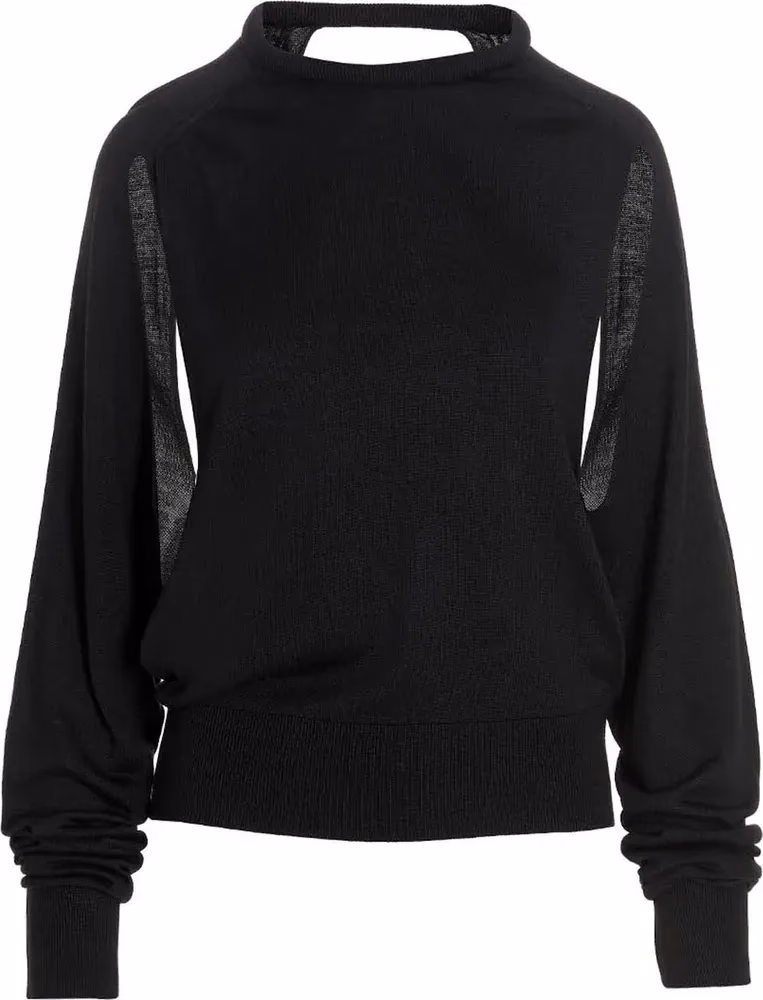 RAMAEL Black Silk Cardigan