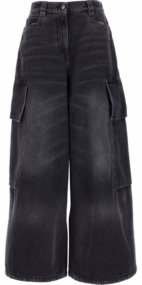Palm Angels Gray Cotton Cargo Shorts