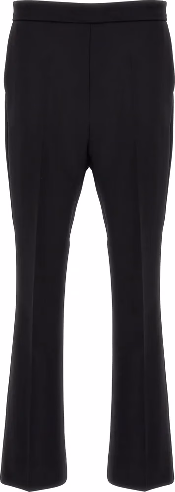 Max Mara Black Virgin Wool Cropped Pants