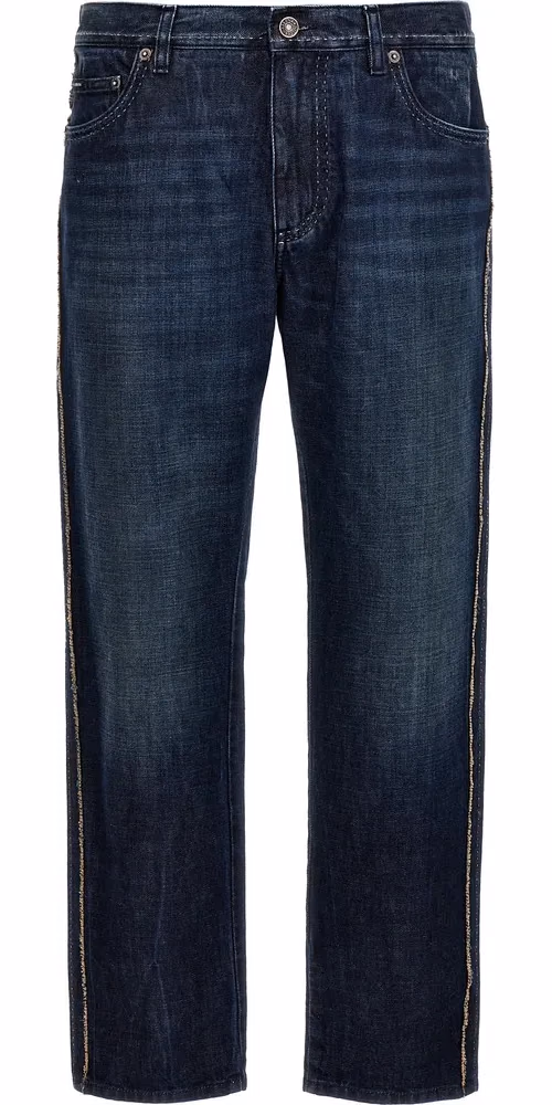 Dolce & Gabbana Blue Cotton Skinny Jeans