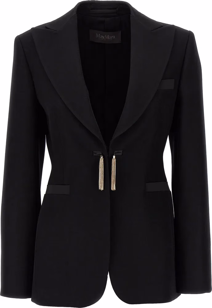 Max Mara Black Virgin Wool Blazer