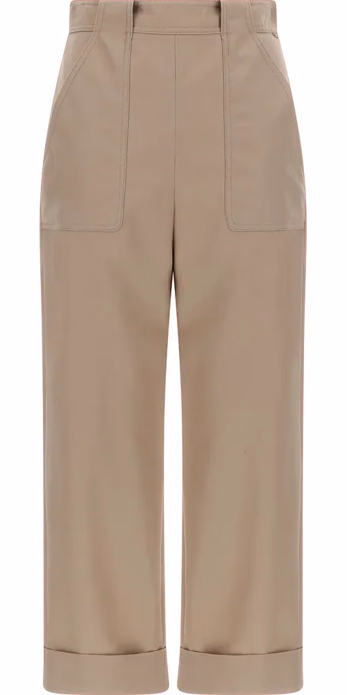 Max Mara Beige Cotton Casual Pants
