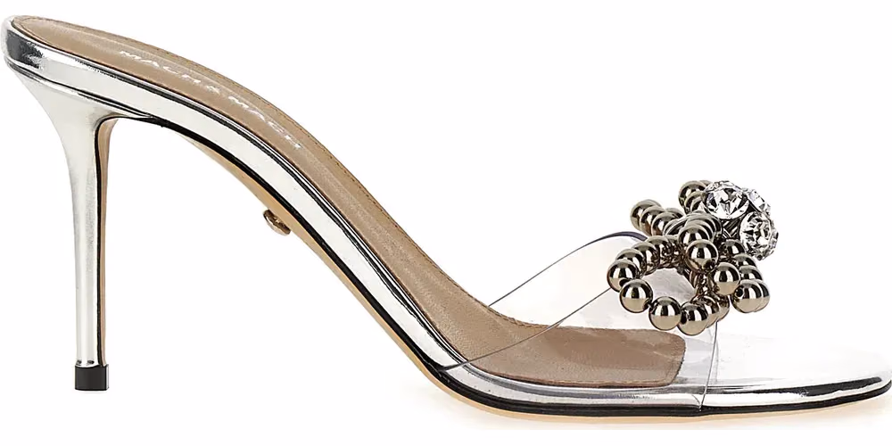 MACH & MACH Silver Pvc Stiletto Heel Sandals