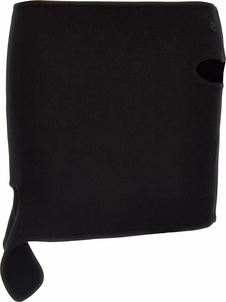 Courrèges Black Viscose Long Skirt