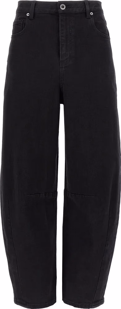 Self-Portrait Black Cotton High-Waisted Jean