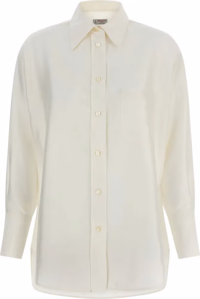 Alberto Biani White Silk Blouse