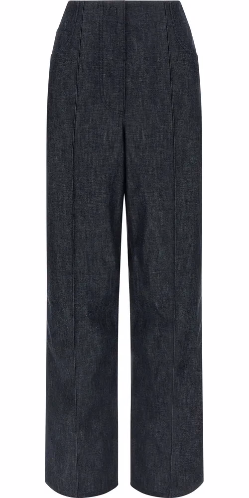 Fendi Blue Cotton High-Waisted Jean