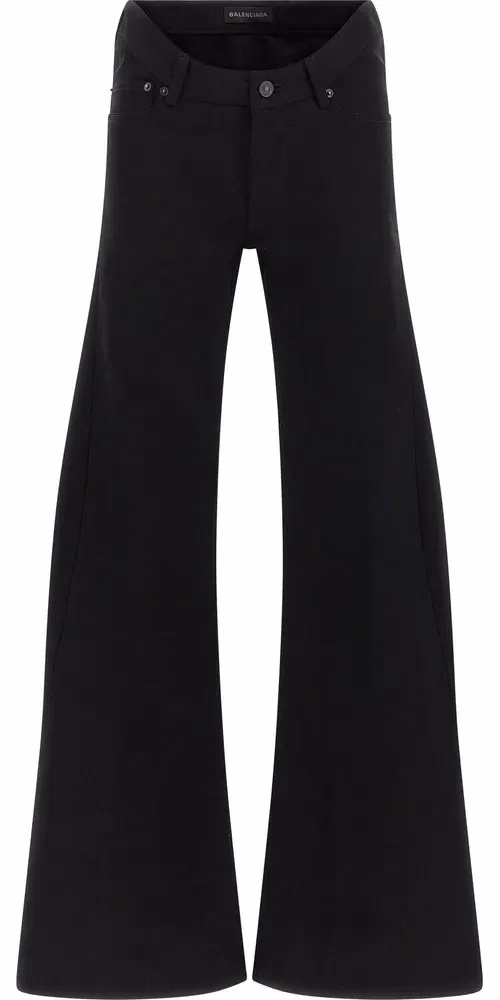 Balenciaga Black Cotton Flared Jeans