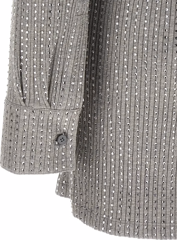 The Attico Gray Cotton Short Dress