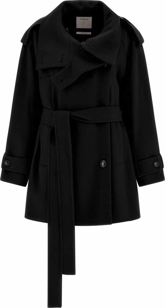 Sportmax Black Virgin Wool Coat