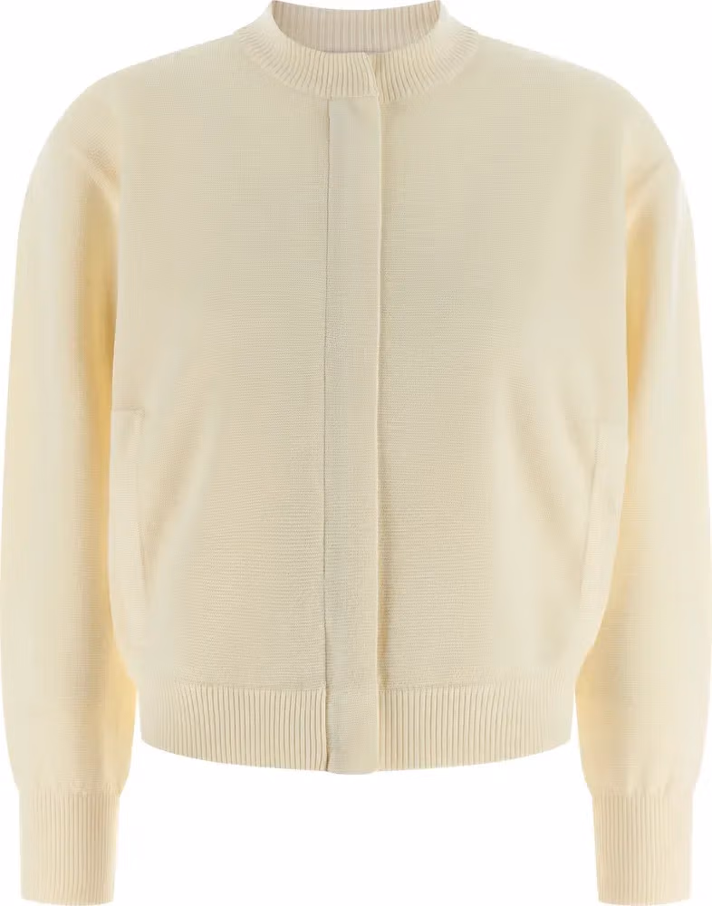 Max Mara White Virgin Wool Cardigan