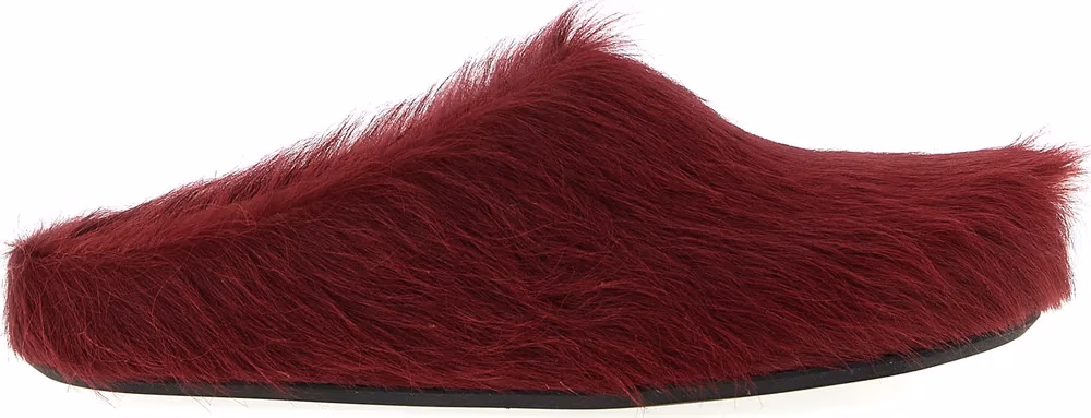 Marni Bordeaux Calfskin Clogs