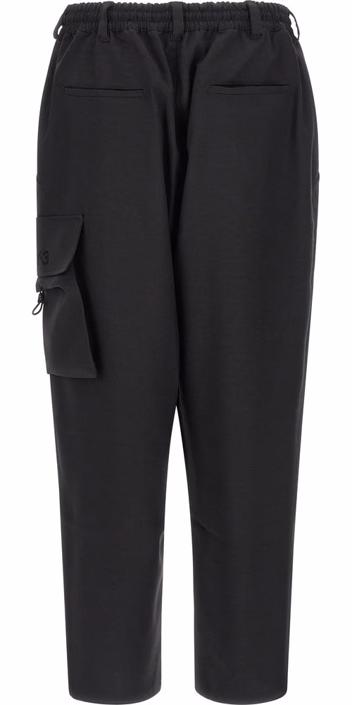 Y-3 Black Polyester Cargo Pants