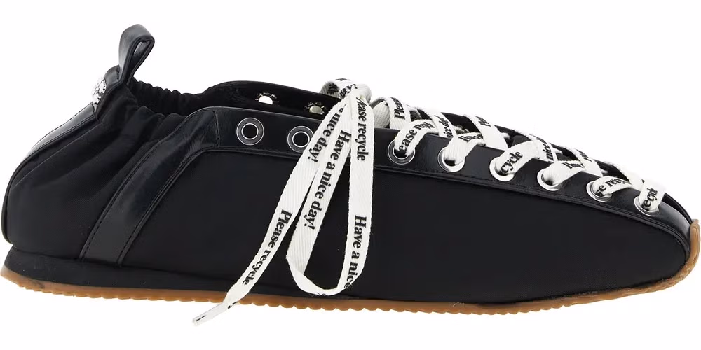 Ganni Black Polyamide Ballet Flats