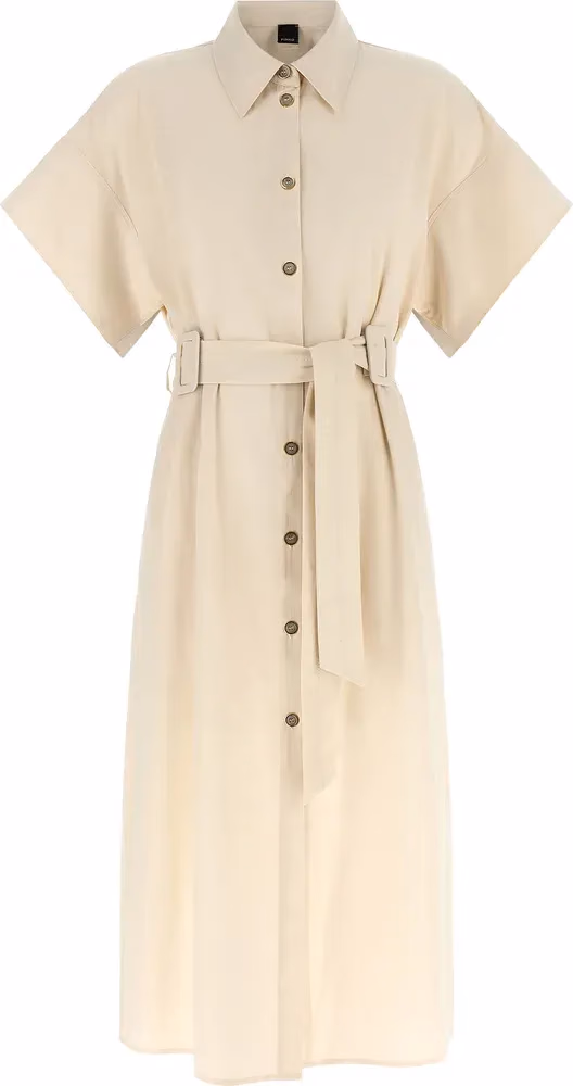 PINKO Beige Cotton Midi Dress
