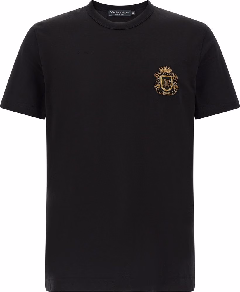 Dolce & Gabbana Black Cotton T-Shirt
