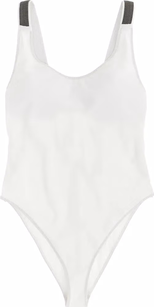 Brunello Cucinelli White Polyamide One-Piece Swimsuit