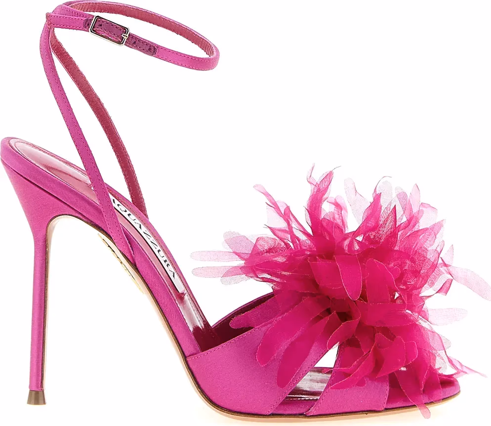 Aquazzura Fuchsia Textile Stiletto Heel Sandals