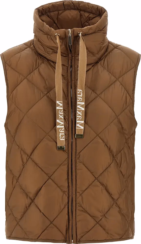 Max Mara Brown Polyamide Sleeveless Jacket
