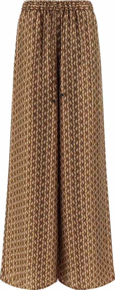 Max Mara Brown Silk Casual Pants