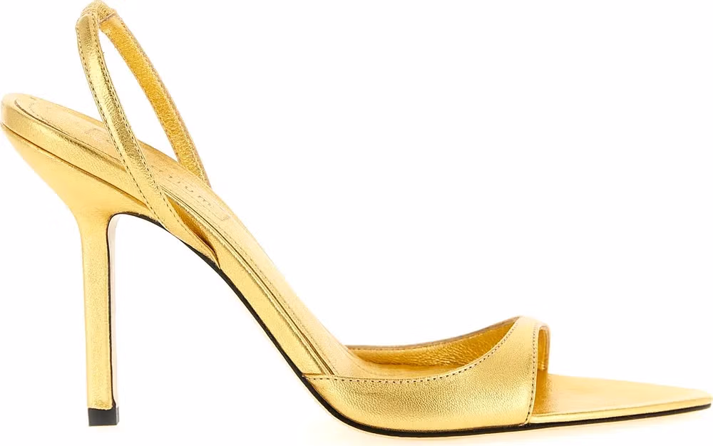 Armarium Gold Lambskin Stiletto Heel Sandals