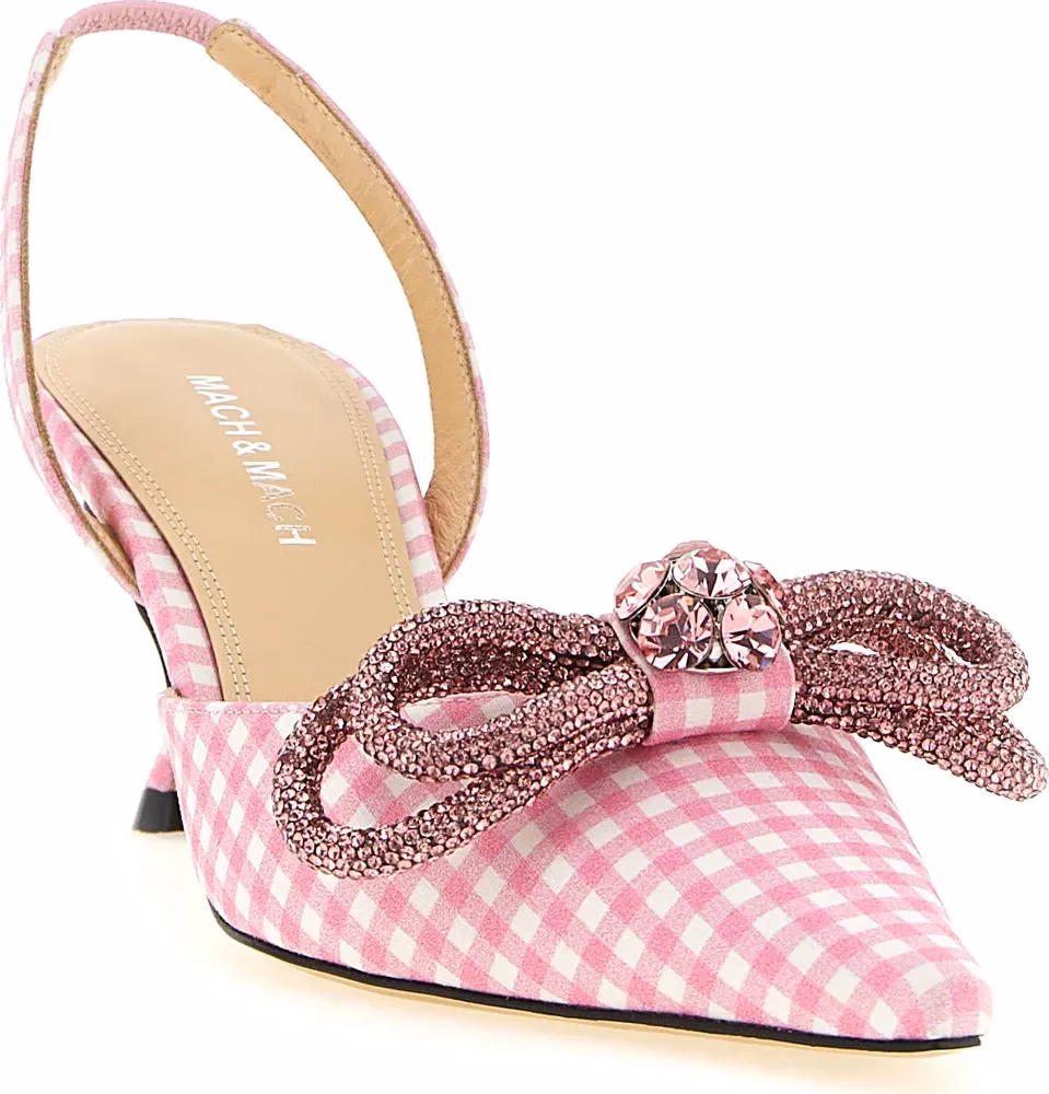 MACH & MACH Multicolor Cotton-Like Mid Heel Pumps