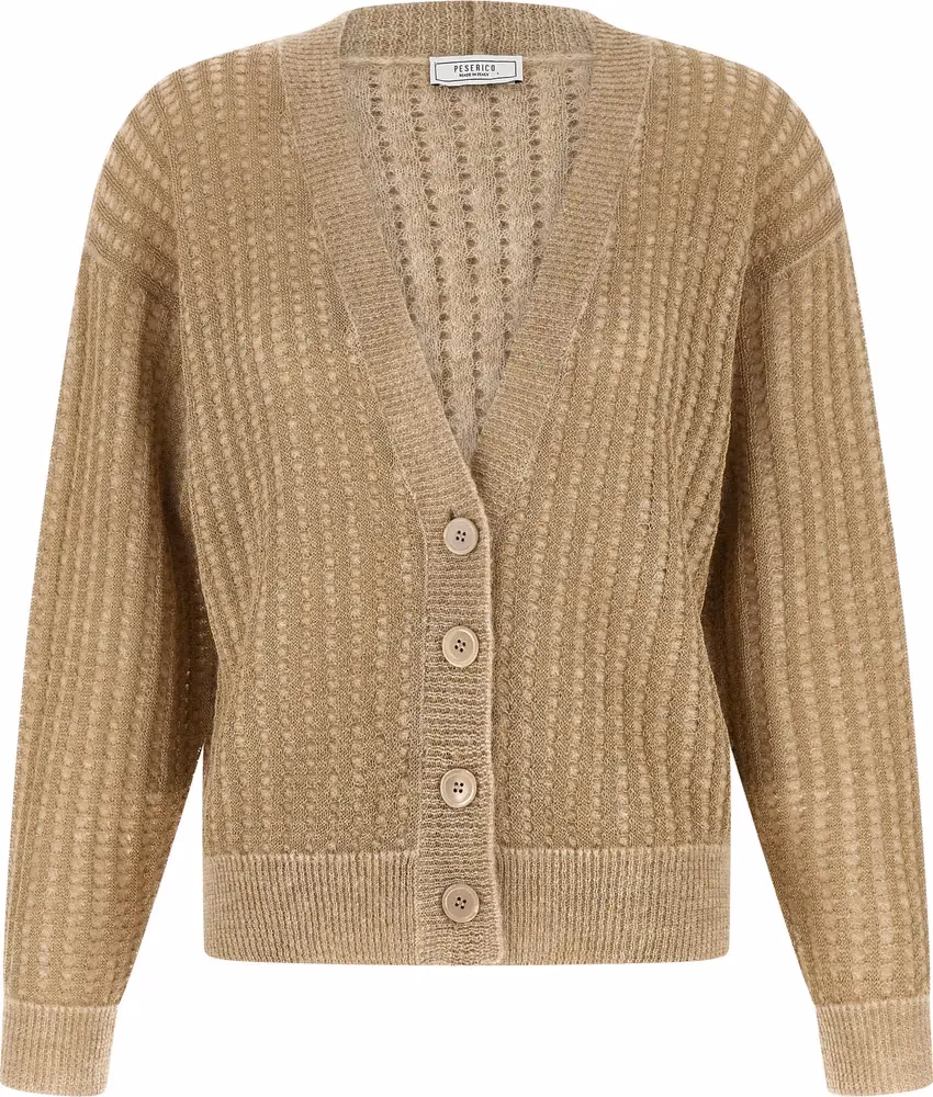 Peserico Beige Viscose Cardigan