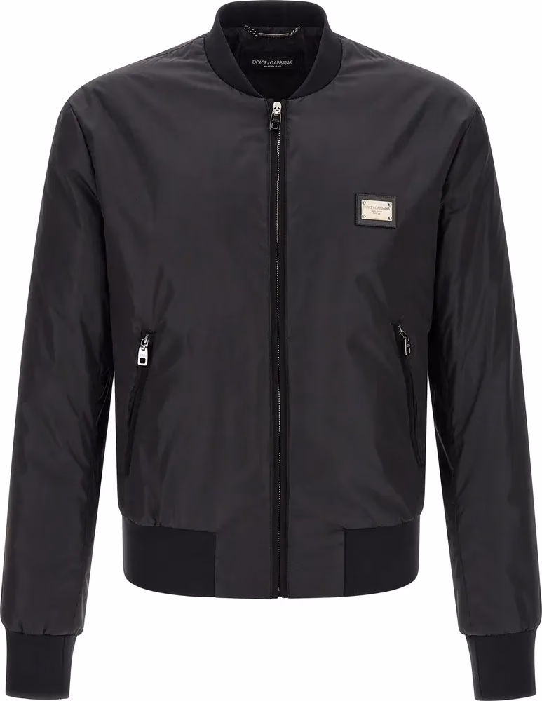 Dolce & Gabbana Black Polyamide Bomber