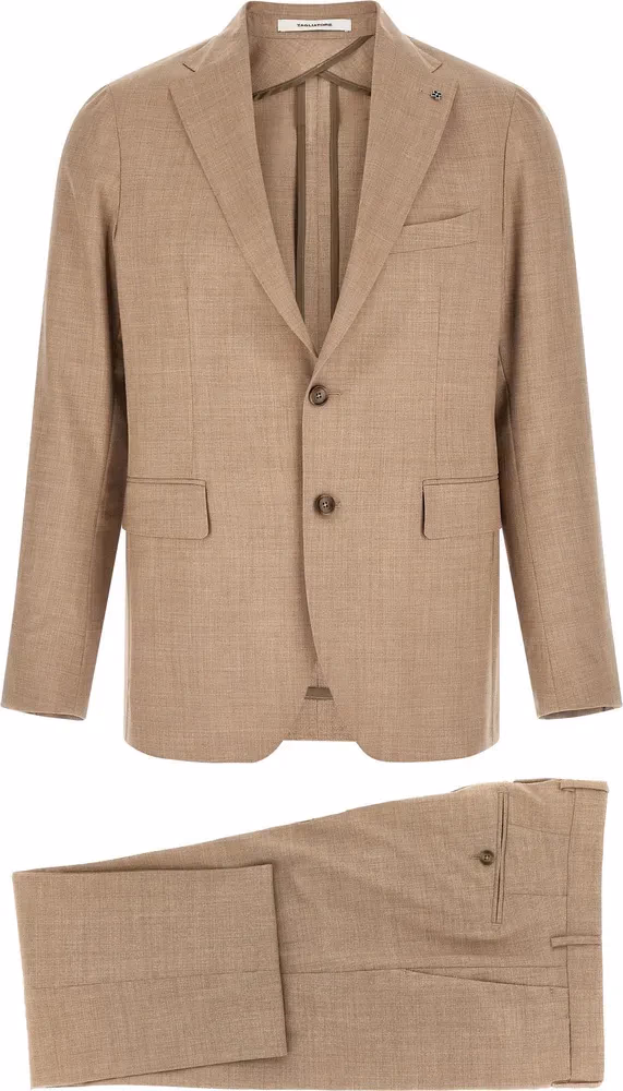 Tagliatore Beige Virgin Wool Two-Piece Suit