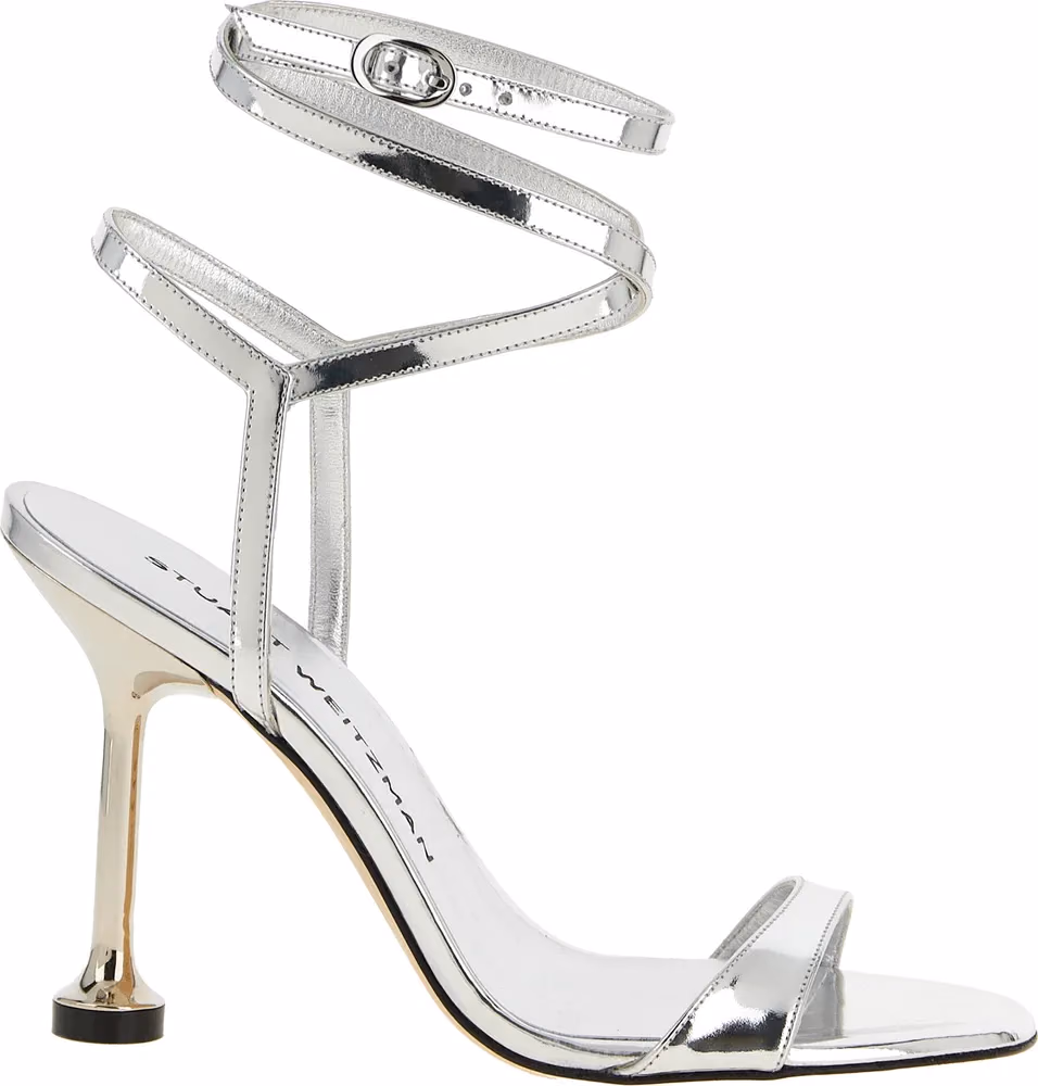 Stuart Weitzman Silver Polyethylene Stiletto Heel Sandals