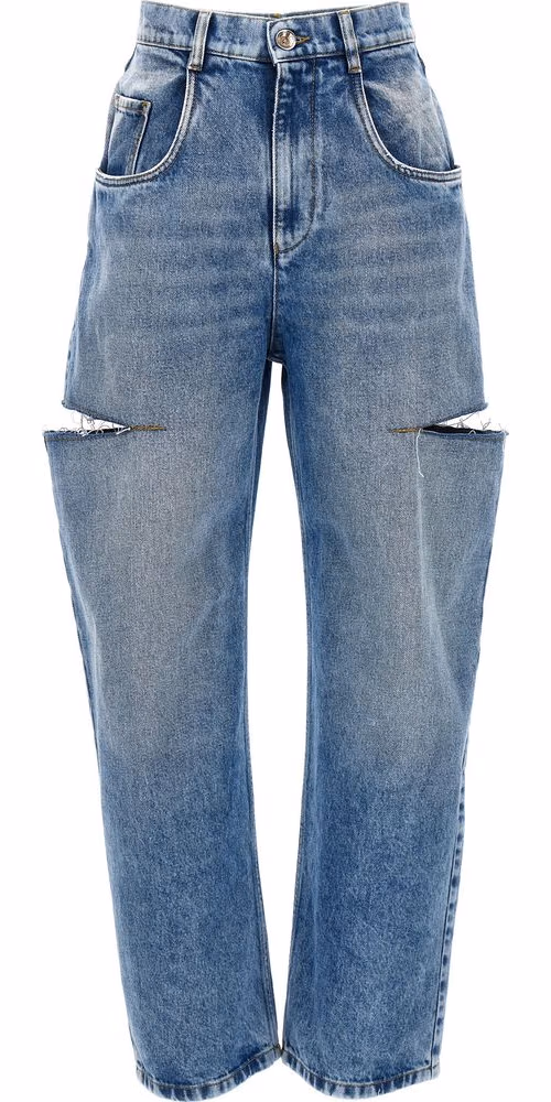 Maison Margiela Blue Cotton Straight-Leg Jeans