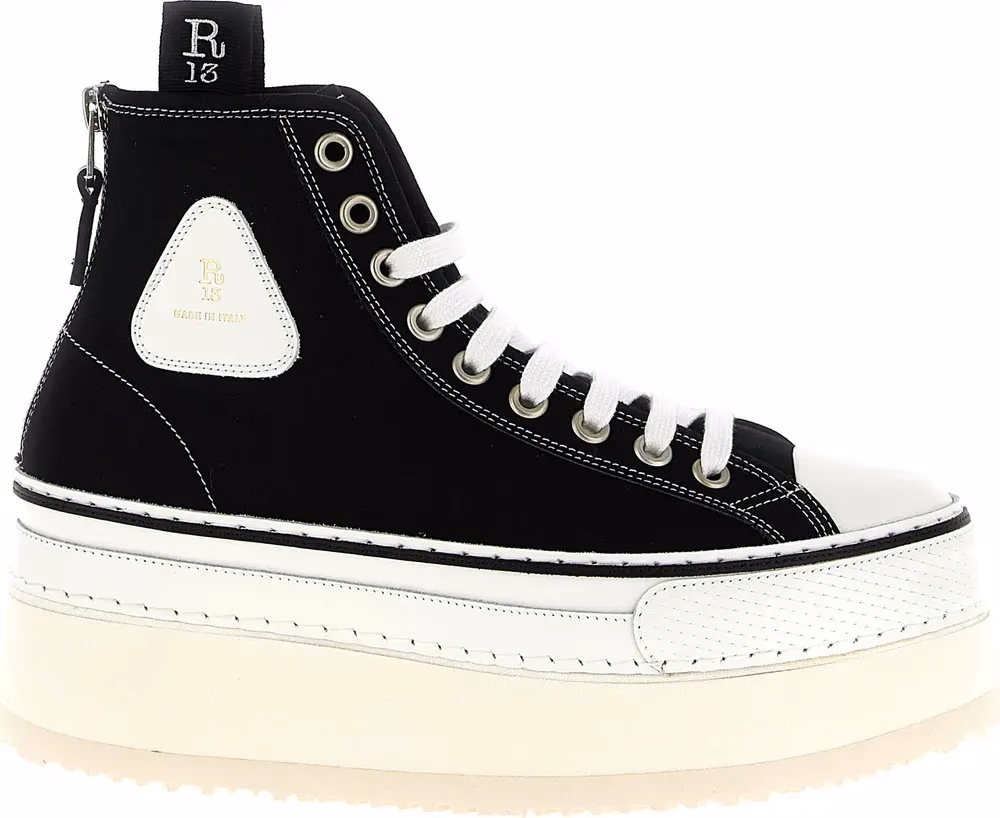 R13 Bicolor Cotton Platform Sneakers