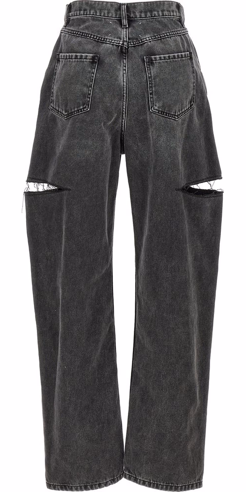 Maison Margiela Black Cotton Straight-Leg Jeans