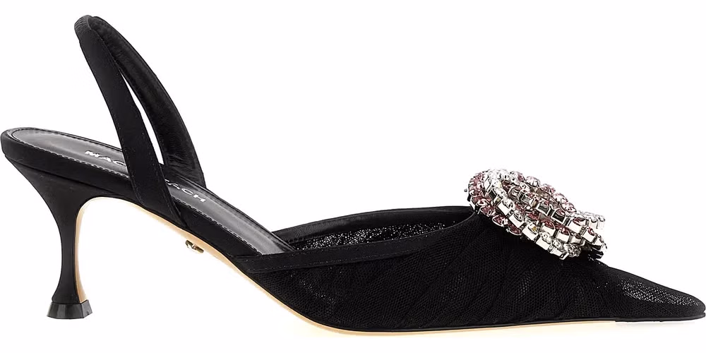 MACH & MACH Black Polyamide Mid Heel Pumps