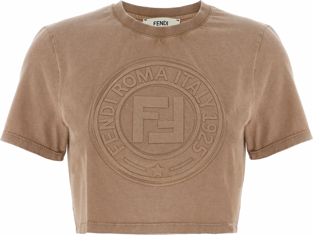 Fendi Brown Cotton T-Shirt