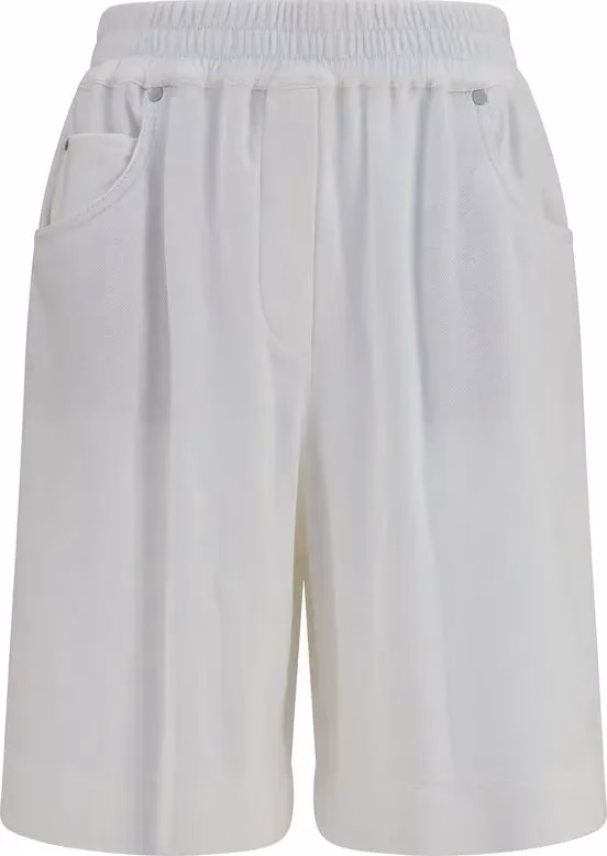 Brunello Cucinelli White Cotton Bermuda Shorts