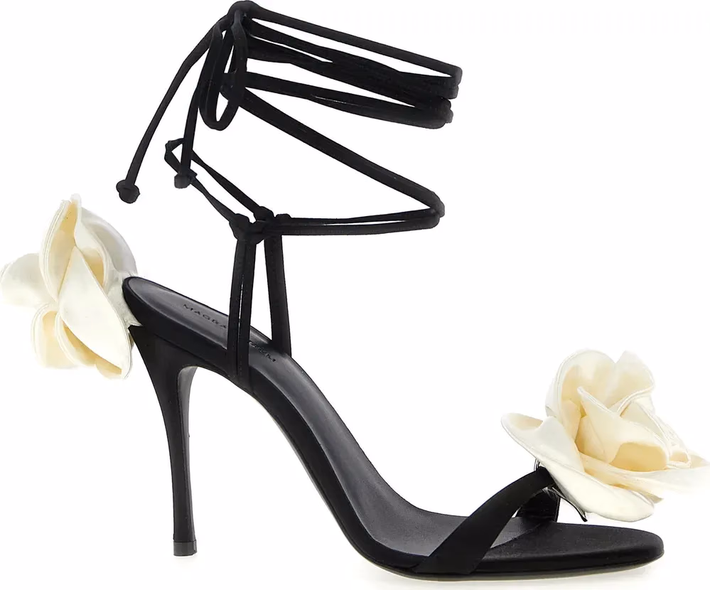 Magda Butrym Bicolor Viscose Stiletto Heel Sandals
