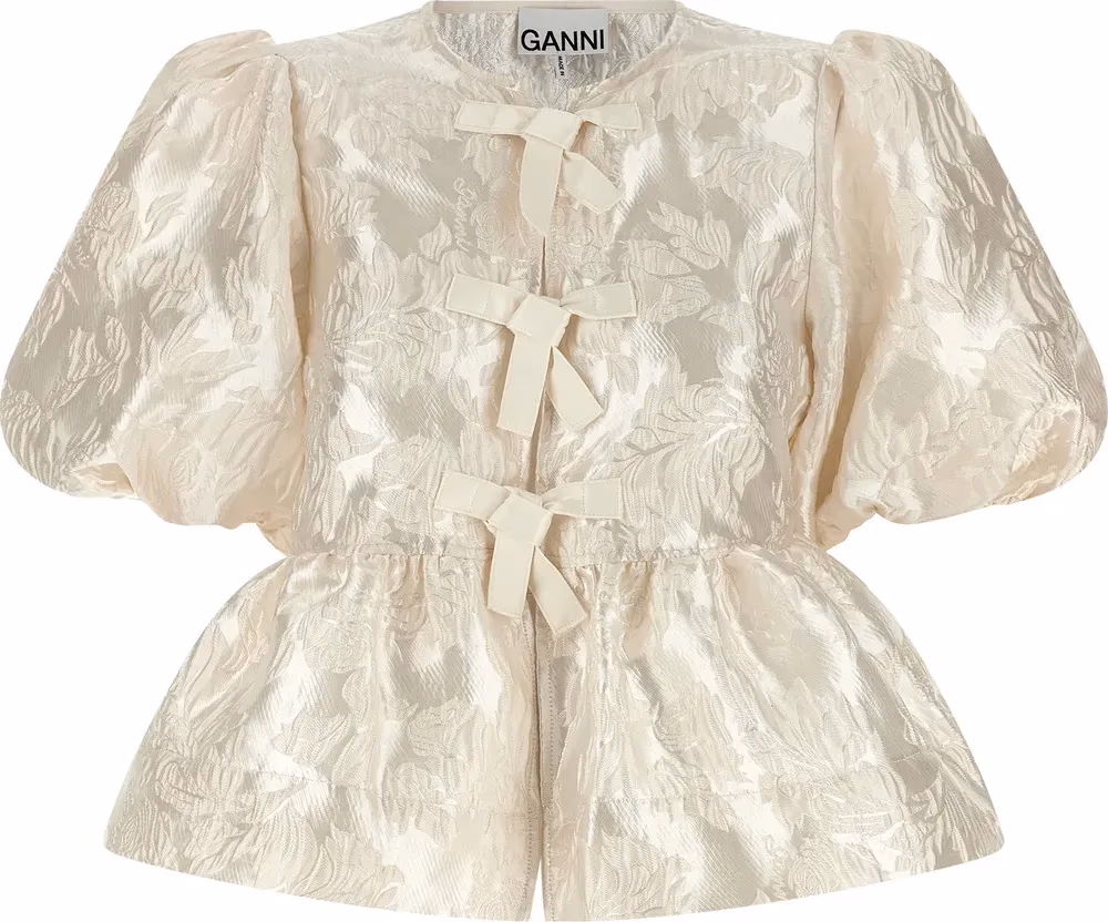 Ganni White Polyester Blouse