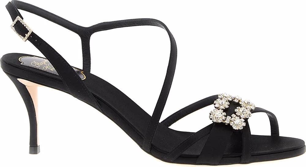 Roger Vivier Black Viscose Stiletto Heel Sandals