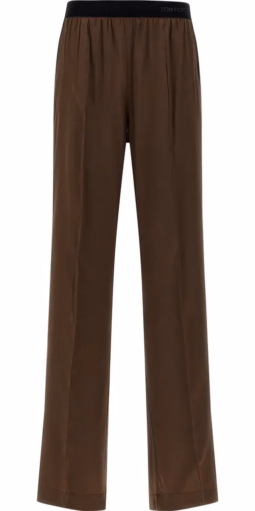 Tom Ford Brown Silk Casual Pants